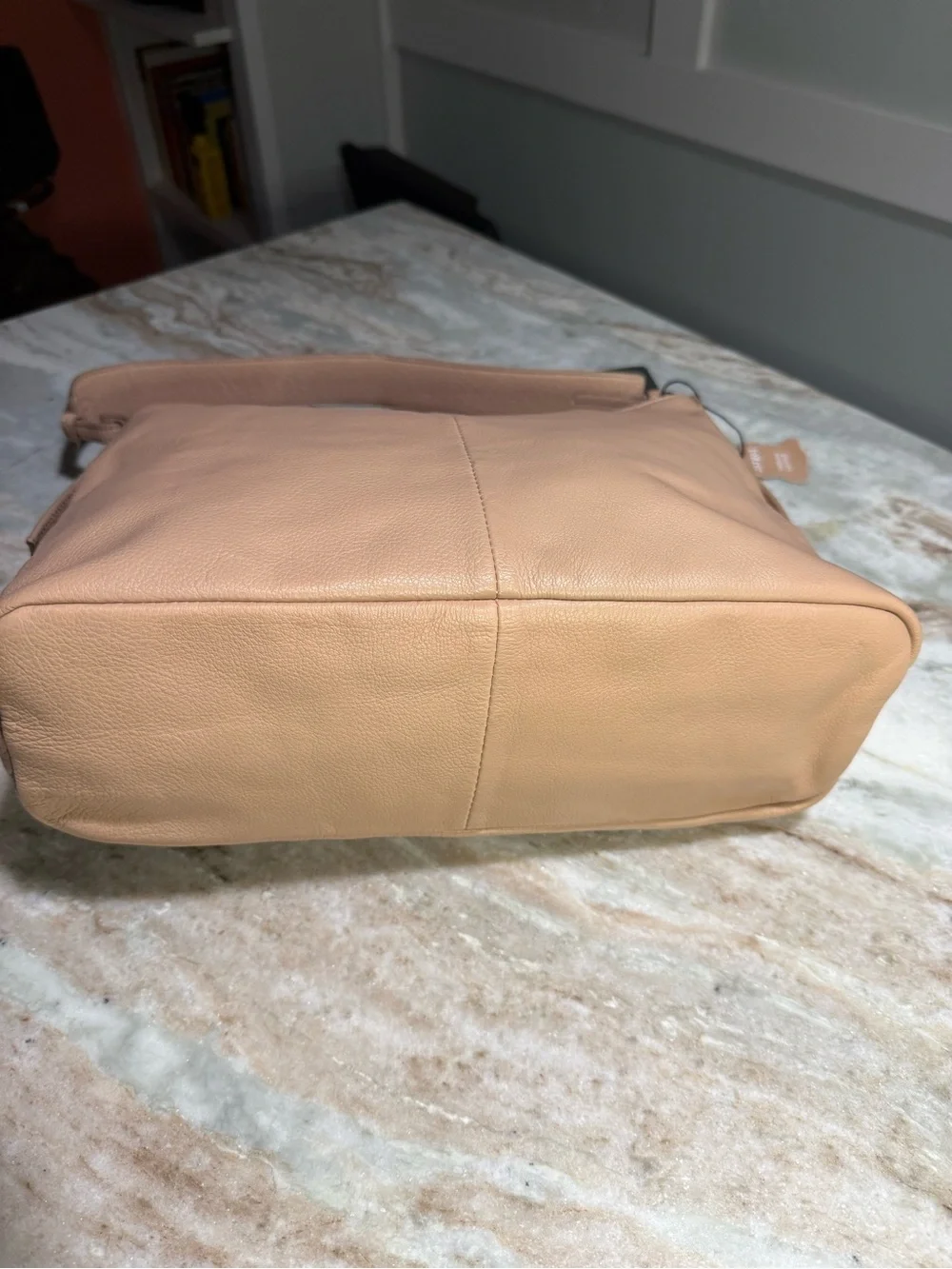 NWT MARGOT Beige Leather Hobo with Braided Tassels